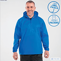 Men Waterproof Half Zip Rain Jacket