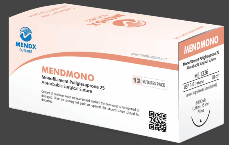 MENDMONO-Monofilament Polyglecaprone 25 Sutures