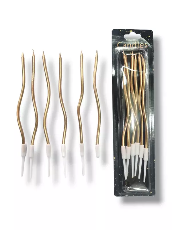 Copper Metallic Curly Candle | Party