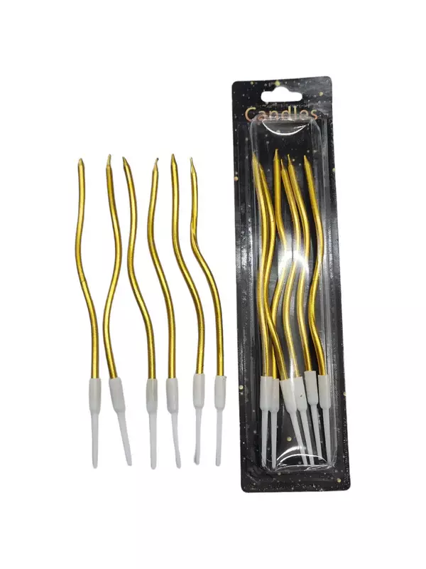 Gold Metallic Curly Candle