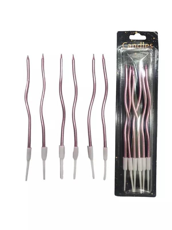 Rose Gold Metallic Curly Candle | Party