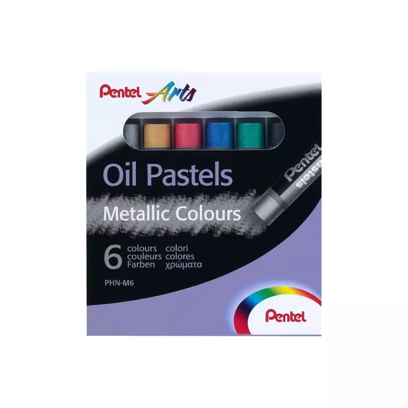 PENTEL OIL PASTEL METALIC 6 CLR PHN M6 PENTEL OIL PASTEL METALIC 6 CLR PHN M6