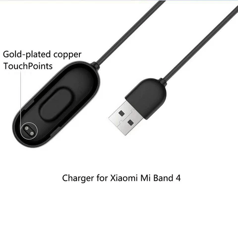 Mi USB Charger Dock Cable for Xiaomi Mi Band 4 (20cm) Portable Replacement Charging Adapter with Copper-Plated Contacts, Fast & Safe Charging (Black)