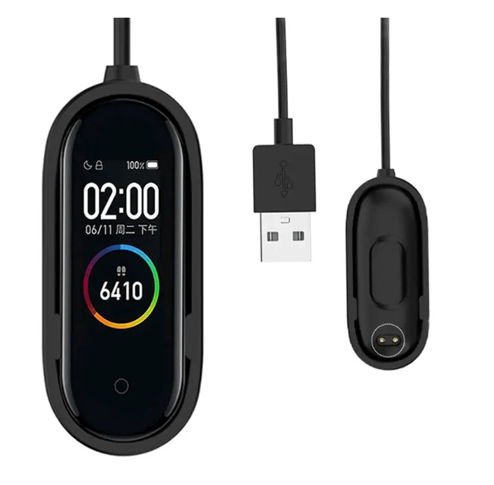 Mi USB Charger Dock Cable for Xiaomi Mi Band 4 (20cm) Portable Replacement Charging Adapter with Copper-Plated Contacts, Fast & Safe Charging (Black)