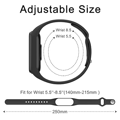 Mi Smart Band 5/6 Strap – Original Silicone Replacement Wristband for Mi Band 5 & 6, Adjustable, Durable, Comfortable Fit (Device Not Included)