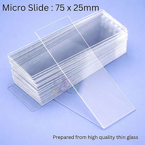 Micro Slide : 75 x 25mm Prepared from high quality thin glass