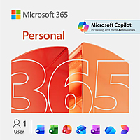 Microsoft 365 Personal - 1 User - 1 TB of cloud storage - Advanced security - Innovative apps with AI - 12-Month Subscription - Windows/Mac/iOS/Android (Email delivery in 1 hours)