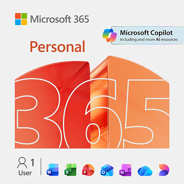 Microsoft 365 Personal - 1 User - 1 TB of cloud storage - Advanced security - Innovative apps with AI - 12-Month Subscription - Windows/Mac/iOS/Android (Email delivery in 1 hours)