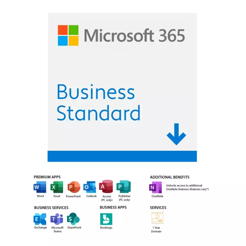 Microsoft 365 Business Standard - 12-Month Subscription (Email delivery in 2 hours)