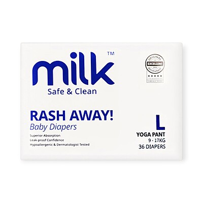 Milk Organic Baby Diaper - Large - 9to 17kg - Pullup/ Pants Milk Organic Baby Diaper - Large - 9to 17kg - Pullup/ Pants