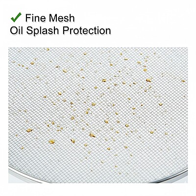 Stainless Steel Splatter Screen for Frying Pan – Heavy Duty Fine Mesh Grease Splatter Guard Lid