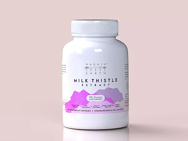 Milk Thistle Extract Veg Capsules 60pcs - Madhya Earth