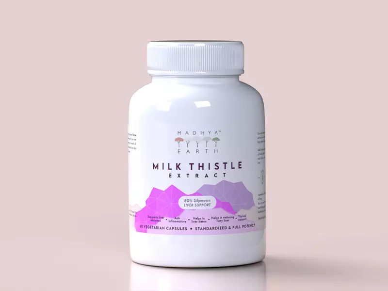 Milk Thistle Extract Veg Capsules 60pcs - Madhya Earth