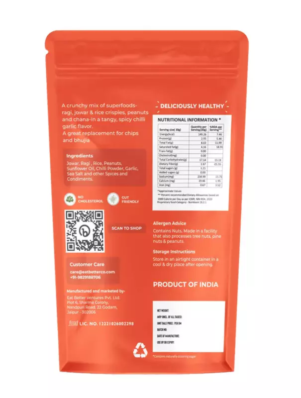 Millet Namkeen Chilli Garlic 100 gms