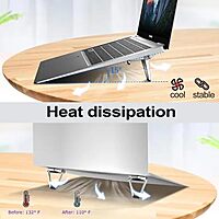 Invisible Laptop Stand , Premium Metal Adjustable & Foldable Laptop Riser ,Anti-Slip Silicon Pads Compact Mini Stand for Desk, Compatible with Laptops & Tablets Invisible Laptop Stand , Premium Metal Adjustable & Foldable Laptop Riser ,Anti-Slip Silicon Pads Compact Mini Stand for Desk, Compatible with Laptops & Tablets