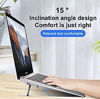 Invisible Laptop Stand , Premium Metal Adjustable & Foldable Laptop Riser ,Anti-Slip Silicon Pads Compact Mini Stand for Desk, Compatible with Laptops & Tablets Invisible Laptop Stand , Premium Metal Adjustable & Foldable Laptop Riser ,Anti-Slip Silicon Pads Compact Mini Stand for Desk, Compatible with Laptops & Tablets
