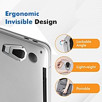 Invisible Laptop Stand , Premium Metal Adjustable & Foldable Laptop Riser ,Anti-Slip Silicon Pads Compact Mini Stand for Desk, Compatible with Laptops & Tablets Invisible Laptop Stand , Premium Metal Adjustable & Foldable Laptop Riser ,Anti-Slip Silicon Pads Compact Mini Stand for Desk, Compatible with Laptops & Tablets