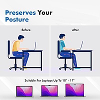 Invisible Laptop Stand , Premium Metal Adjustable & Foldable Laptop Riser ,Anti-Slip Silicon Pads Compact Mini Stand for Desk, Compatible with Laptops & Tablets Invisible Laptop Stand , Premium Metal Adjustable & Foldable Laptop Riser ,Anti-Slip Silicon Pads Compact Mini Stand for Desk, Compatible with Laptops & Tablets