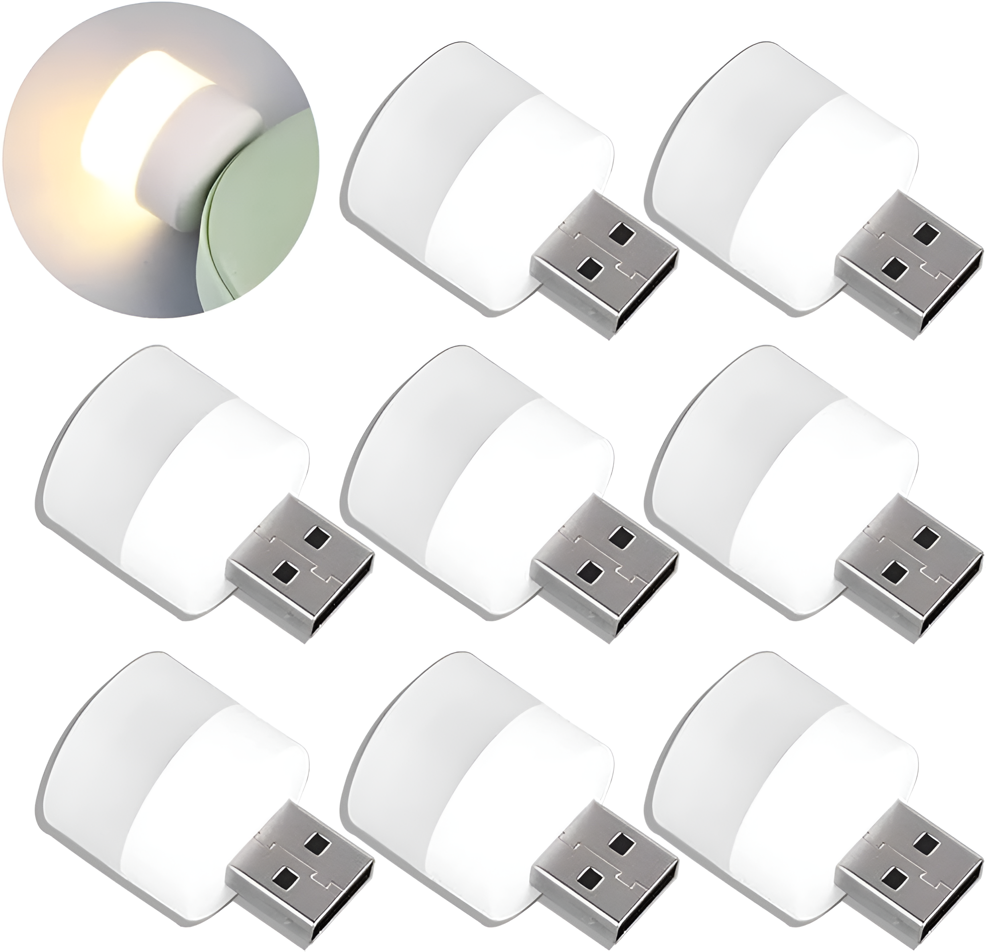 Mini USB LED Light Flexible & Portable USB Ambient Night Light Bulb for Bedroom, Bathroom, Kitchen & Car (White) Mini USB LED Light Flexible & Portable USB Ambient Night Light Bulb for Bedroom, Bathroom, Kitchen & Car (White)