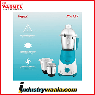 Warmex MG550 Mixer Grinder 550 W with Heavy Copper Motor 3 Jars
