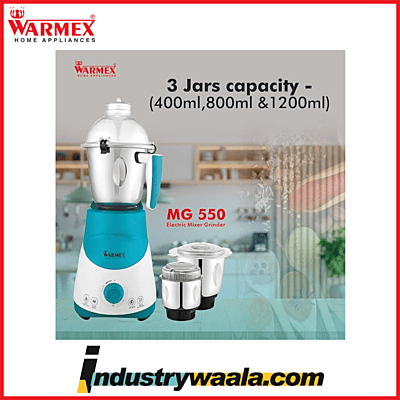Warmex MG550 Mixer Grinder 550 W with Heavy Copper Motor 3 Jars