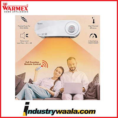 Warmex Wall Mount PTC Heater Super Atom with Remote Large White and Grey 1000 2000 Watts