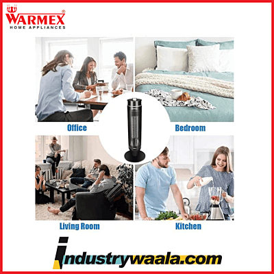 Warmex Zeal Electric PTC Tower Heater with Oscillating Feature Black 1000 2000 Watts