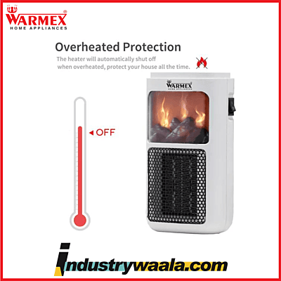 Warmex 400 Watts Electric PTC Heater Wall Mount Heater Fan Heater Room Heater MINI BONFIRE with 15 45?C Variable Temperature Setting & 30 Seconds Time Lapse