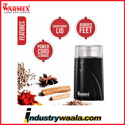 Warmex Dry & Wet Grinder with Safety Lock System and Transparent Window Lid 2 Jars 90gm DWG 09 Black 200W