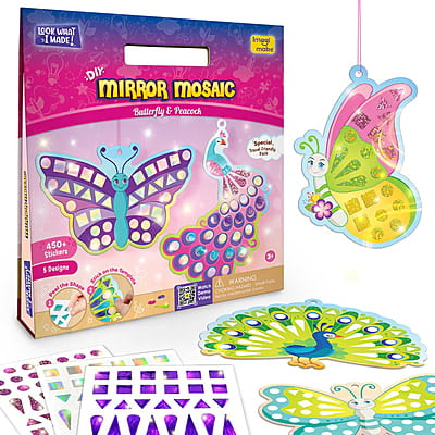 Mirror Mosaic Butterfly & Peacock