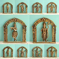 Brass Dashavthar Wall Plates Set - 6 Inch Height