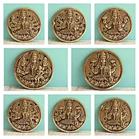 Brass Superfine Ashtalakshmi Engraved Wall Plates Set of 8 Pcs - 4 Inch Height