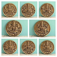 Brass Superfine Ashtalakshmi Engraved Wall Plates Set of 8 Pcs - 4 Inch Height
