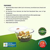 "Signora Ware Borosilicate Glass Mixing Bowl Combo with Lid (1000+1000 ML) - Heat-Resistant & Practical"