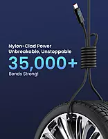 Portronics Konnect View – 100W USB-C Cable, LED Indicator, 2M Length, Fast Charging, Durable Design, Compatible with Laptops, Smartphones, Tablets, Ideal for Home and Office Use.