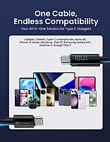 Portronics Konnect View – 100W USB-C Cable, LED Indicator, 2M Length, Fast Charging, Durable Design, Compatible with Laptops, Smartphones, Tablets, Ideal for Home and Office Use.