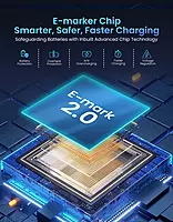 Portronics Konnect View – 100W USB-C Cable, LED Indicator, 2M Length, Fast Charging, Durable Design, Compatible with Laptops, Smartphones, Tablets, Ideal for Home and Office Use.