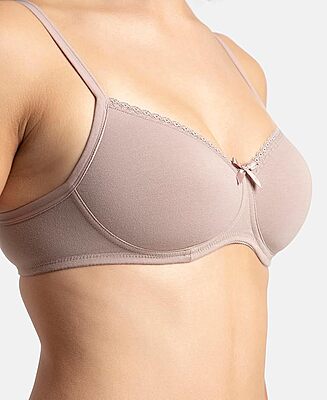 Jockey 1723 Super Combed Cotton Elastan Bra| Wirefree | Padded | Medium Coverage