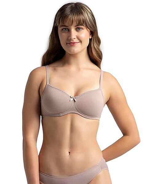 Jockey 1723 Super Combed Cotton Elastan Bra| Wirefree | Padded | Medium Coverage