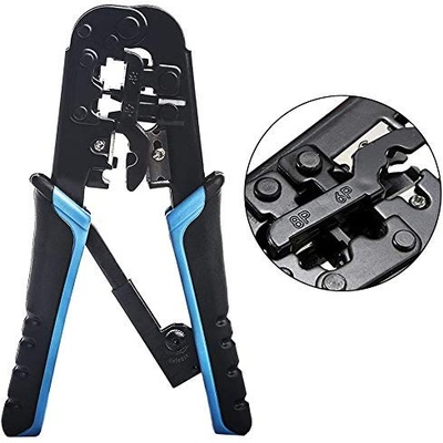 Dual Modular Crimping Tool For Network Cable Cutting Stripping/ Crimping for RJ11 8P/6P/4P /CAT5/CAT5e/CAT6/CAT6A Cables Dual Modular Crimping Tool For Network Cable Cutting Stripping/ Crimping for RJ11 8P/6P/4P /CAT5/CAT5e/CAT6/CAT6A Cables