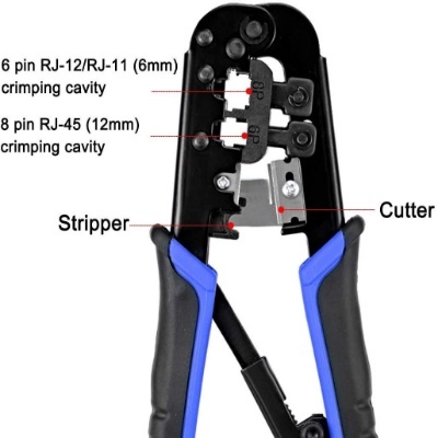 Dual Modular Crimping Tool For Network Cable Cutting Stripping/ Crimping for RJ11 8P/6P/4P /CAT5/CAT5e/CAT6/CAT6A Cables Dual Modular Crimping Tool For Network Cable Cutting Stripping/ Crimping for RJ11 8P/6P/4P /CAT5/CAT5e/CAT6/CAT6A Cables