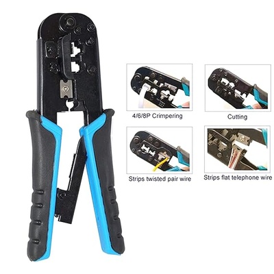 Dual Modular Crimping Tool For Network Cable Cutting Stripping/ Crimping for RJ11 8P/6P/4P /CAT5/CAT5e/CAT6/CAT6A Cables Dual Modular Crimping Tool For Network Cable Cutting Stripping/ Crimping for RJ11 8P/6P/4P /CAT5/CAT5e/CAT6/CAT6A Cables