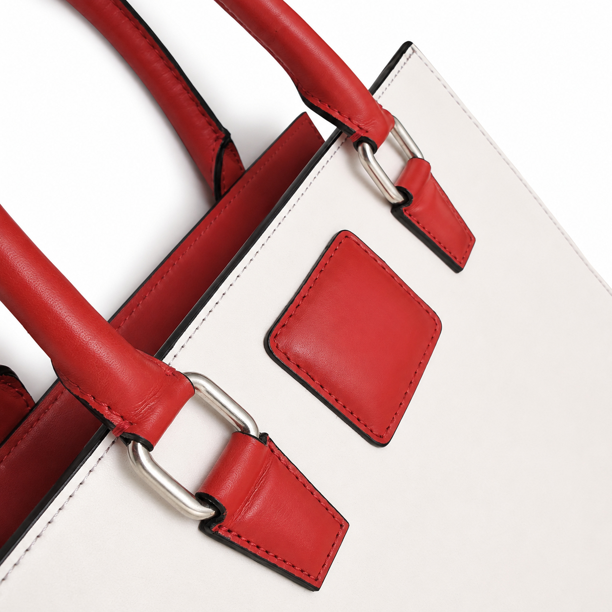 ALBA RED Structured Leather Hand Bag
