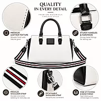 Monaca Genuine Leather Satchel Handbag Black
