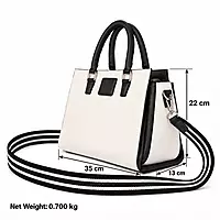 Monaca Genuine Leather Satchel Handbag Black
