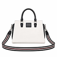 Monaca Genuine Leather Satchel Handbag Black