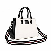 Monaca Genuine Leather Satchel Handbag Black