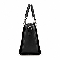 Monaca Genuine Leather Satchel Handbag Black