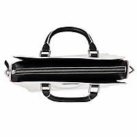 Monaca Genuine Leather Satchel Handbag Black