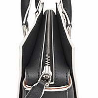 Monaca Genuine Leather Satchel Handbag Black